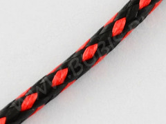 Вощёный полиэстеровый шнур "корейский" 1,5мм чёрно-красный (1м)