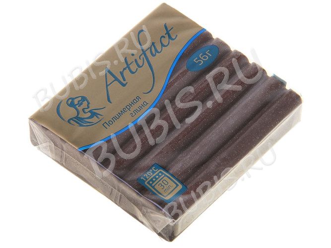 Полимерная глина Артефакт 242 шоколадный с блестками 56г.