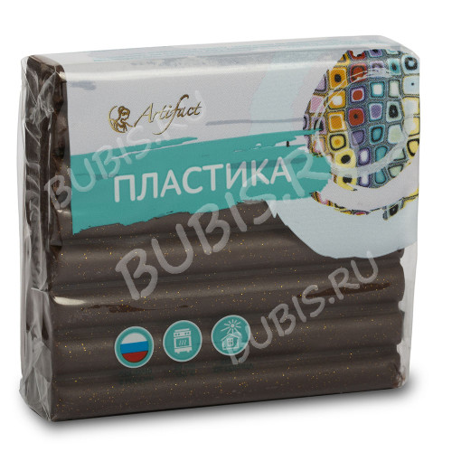 Полимерная глина Артефакт 242 шоколадный с блестками 56г.