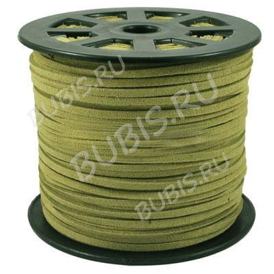 Замшевый шнур 06 плоский 6*1,5мм оливковый (1м)
