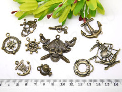 Набор подвесок № 11 Пиратский 18-34*11-45мм античная бронза (литьё) (комплект из 10шт.)