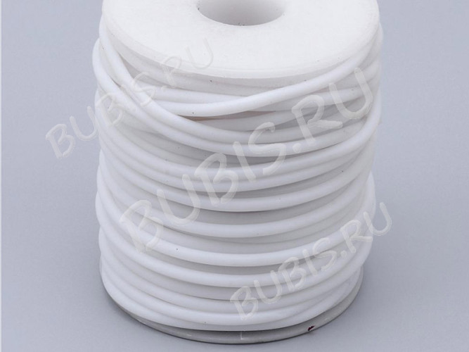 (СКИДКИ!!!) Полиуретановый шнур 14-К 2мм ПОЛЫЙ белый матовый (катушка ок.48м)