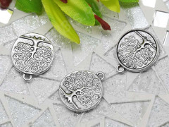 Подвеска Дерево жизни 11 круг двусторонний 19,5*16,5*2мм античное серебро (литьё)