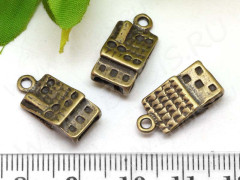 Подвеска Домик 06 3D 18*9*5мм античная бронза (литьё)