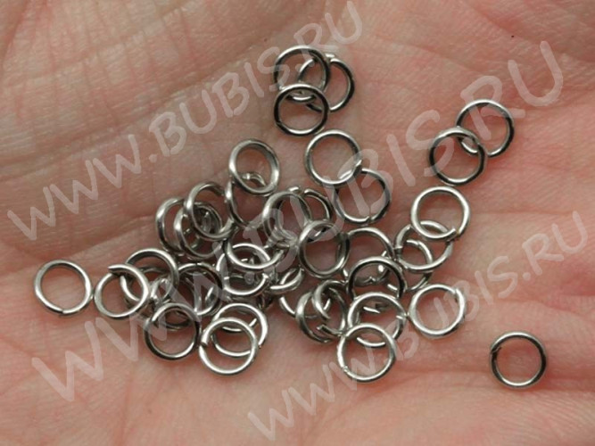 (ОПТ) Колечки обычные 4*0,7мм цвет платины (никель) (Iron) (100г)