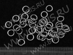 (ОПТ) Колечки обычные 4*0,7мм цвет платины (никель) (Iron) (100г)