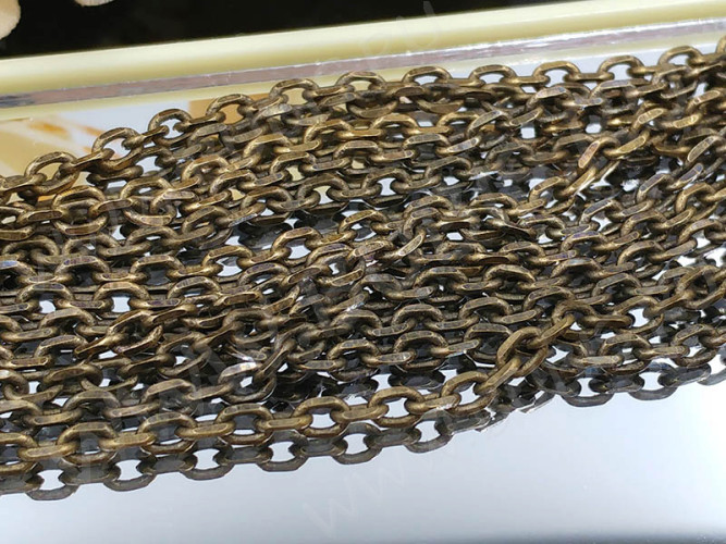 Цепочка C26 простое плетение с гранёным звеном 3,5*2,5мм античная бронза (Brass) (50см)