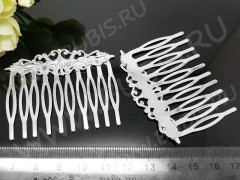 Основа (заготовка) для заколки №32 гребешок с филигранью 56*45*2мм серебристый (Iron и Brass)
