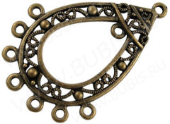 Подвеска для серёжек №119 45*31*2,3мм античная бронза