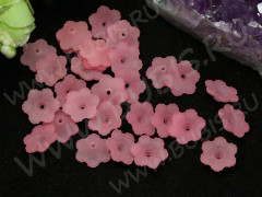 Бусина акрил Цветочек 04 матовый 12*12*4,5мм розовый полупрозрачный (акрил) (10шт.)