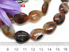 Бусина каменная Капля 20 20*15*6мм Агат Мадагаскарский коричнево-молочный (камни)