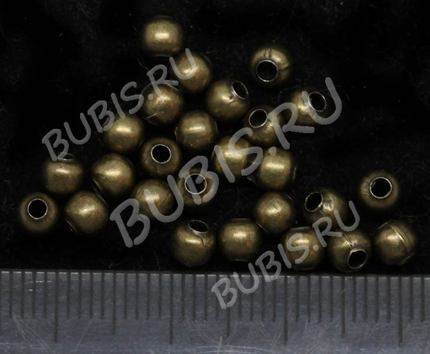 Шарик металлический 4мм античная бронза (Iron) (20шт.)