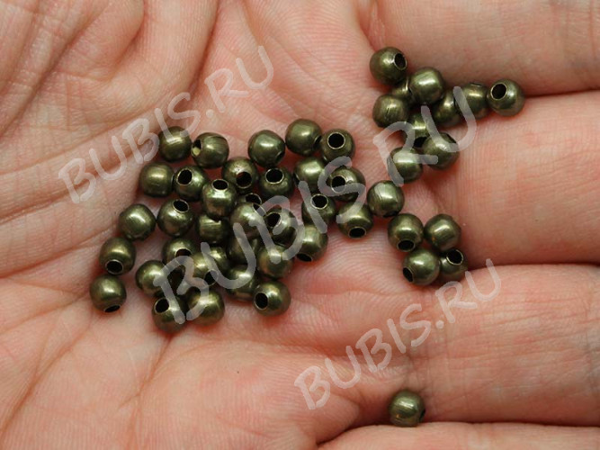 Шарик металлический 4мм античная бронза (Iron) (20шт.)