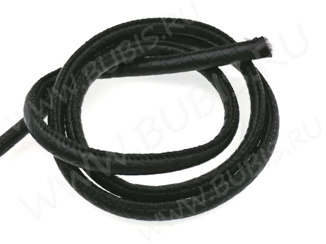 Шнур кожаный 48 кожзам круглый со швом 5мм чёрный (1м)