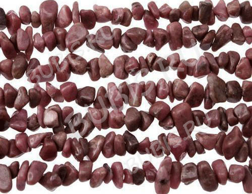 Крошка (галтовка) каменная 040 5-9мм Родонит (камни) (нить прим.45см)