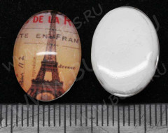 Кабошон стеклянный 12 Овал 18*13*5,8мм рисунок 28 (стекло)