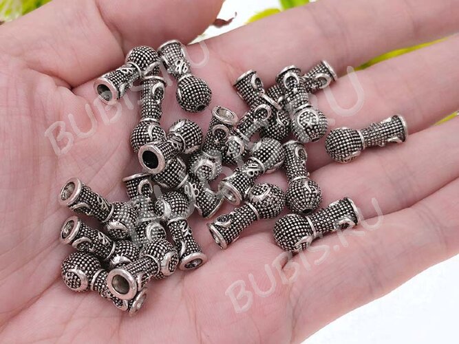 246 Шапочка Конус башня концевик 17*8*8мм античное серебро (литьё)