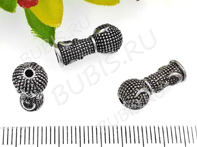 246 Шапочка Конус башня концевик 17*8*8мм античное серебро (литьё)