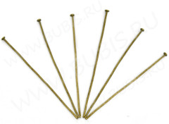 (КРУПНЫЙ ОПТ) Штифт со шляпкой 50*0,7мм античная бронза (Iron) (500гр)