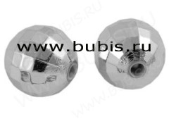 Бусины &quot;Дискобол&quot; 8мм серебристые (акрил) (10шт.)