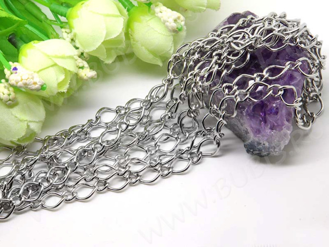 Цепочка I004 звено 8*5мм и 4*3,5мм цвет платины (Iron) (50см)