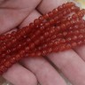 Купить (ОПТ) Бусина округлая ГРАНЁНАЯ 4мм Кварц тонированный сердоликовый (камни) (НИТЬ) с доставкой по России