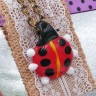Купить Кулон Божья коровка большая 40*37*12мм красная полупрозрачная (Lampwork) с доставкой по России