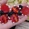 Купить Кулон Божья коровка большая 40*37*12мм красная полупрозрачная (Lampwork) с доставкой по России