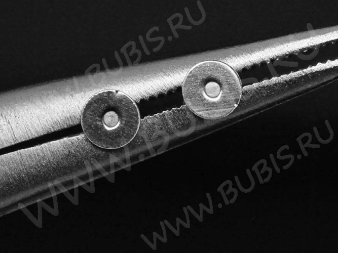 (СКИДКИ!!!) Пуссеты ("гвоздики") №095 с платформой 5мм 12*5*5мм цвет платины (хирургическая сталь) (10 пар)