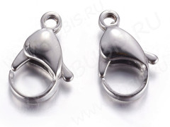 Замочек карабин №072 большой 25*15*6мм цвет платины (Хирургическая сталь)