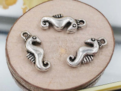 (СКИДКИ!!!) Подвеска Морской конёк 03 3D 16*7*3,5мм античное серебро (литьё) (10шт.)