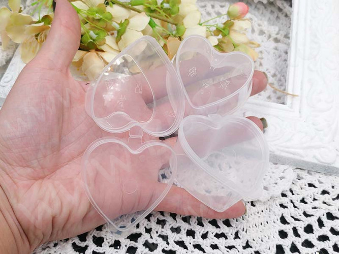 Контейнер для хранения 31 с крышкой Сердечко 5,8*5,5*3,2см прозрачный (пластик)