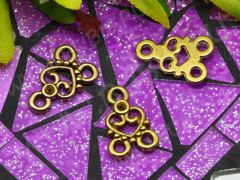 080 Коннектор с сердечком 15,5*11*1,8мм античное золото (литьё)