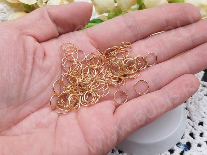 (СКИДКИ!!!) Колечки обычные 8*0,7мм светлое розовое золото (Iron) (100шт)