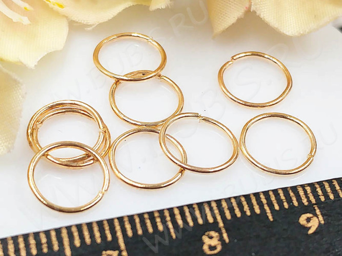 (СКИДКИ!!!) Колечки обычные 8*0,7мм светлое розовое золото (Iron) (100шт)