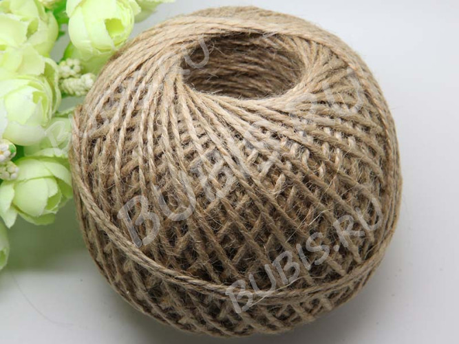 Шпагат 05 джутовый 1,5-2мм св.коричневый (шнуры) (кат.100м)