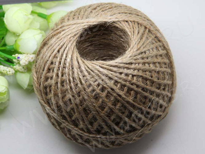 Шпагат 05 джутовый 1,5-2мм св.коричневый (шнуры) (кат.100м)