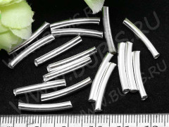 Трубочка металлическая 04 изогнутая 20*3мм серебристая (Brass)