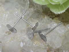 (СКИДКИ!!!) Пуссеты (&quot;гвоздики&quot;) №081 с платформой 6мм 12*6*6мм цвет платины (Brass) (10 ПАР)