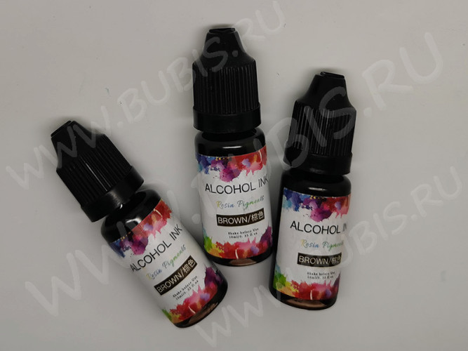 Краситель 02 Алкогольные чернила спиртовые Коричневый Brown (Alcohol Ink)(10мл)