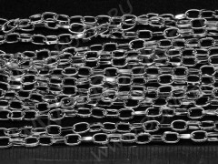 Цепочка I003 с простым плетением звено 5*3мм цвет платины (Iron) (50см)