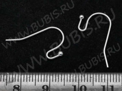 (СКИДКИ!!!) Швензы-крючки №047 с шариком 22*11*0,65мм серебристые (Brass) (5 пар)