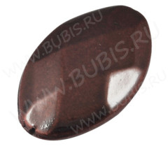 Бусина Овал 09 гранёный 30*20*6,5мм коричнево-красный металлик непрозрачный (акрил)