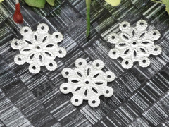 (СКИДКИ!!!) 259 Коннектор Снежинка цветочек 19*18*0,4мм серебристая (Iron) (имитация скани) (10шт.)