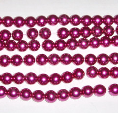 Бусина &quot;жемчуг&quot; 10мм т.фуксия (стекло)