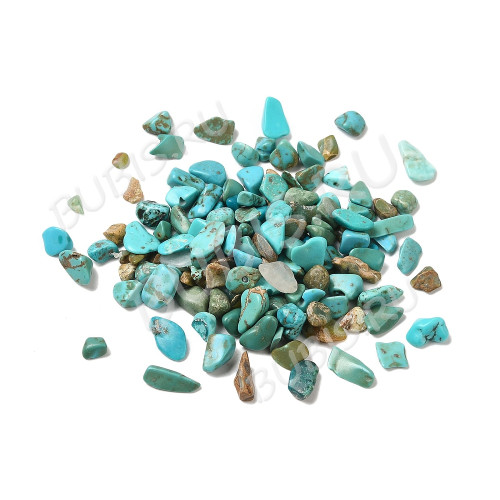 Наполнение для смолы и бутылочек 143 каменная крошка БЕЗ отверстий 2-8*2-4мм Бирюза синт. Турквенит (декор)