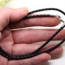 Купить Шнур с замочком 24 плетёный кожаный круглый 3мм черный (46см) с доставкой по России