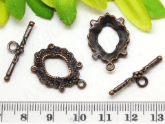 126 Тоггл овальный 24*17мм и 26*7мм античная медь (литьё)