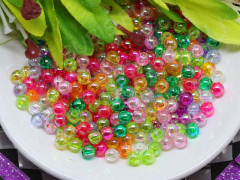 Бусина округлая 52 Шар 4мм МИКС ярких цветов с АВ прозрачных (акрил) (50шт.)
