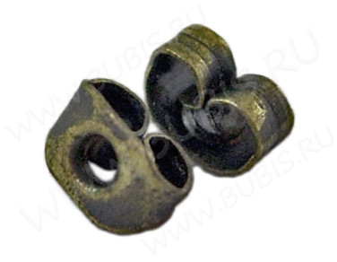 (СКИДКИ!!!) Зажимы для пуссет(гвоздиков) и швенз №01 5*3,5*2,8мм античная бронза (Iron) (50 пар)